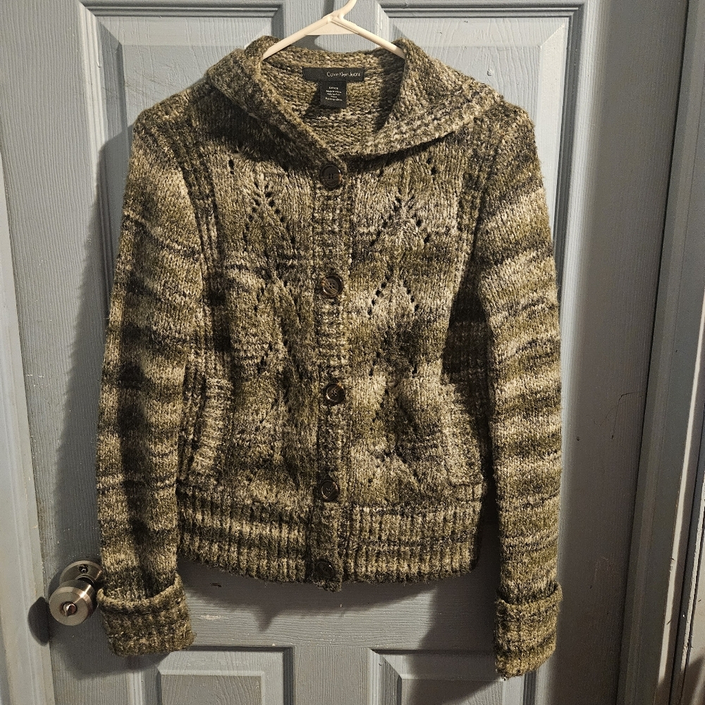 Calvin Klein Jeans Buton Up Hooded Sweater